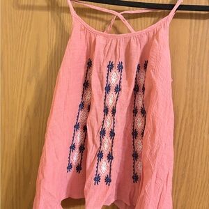 Rue21 Pink and Blue Embroidered Camisole